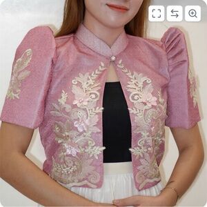 Filipiniana Bolero Lady Barong Traditional National Costume  embroidery